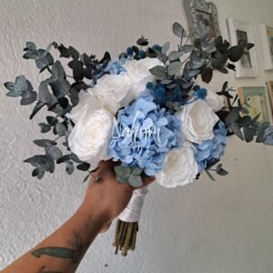 Ramo de novia preservado azul